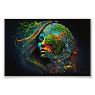 Moeder Aarde, Fantasie Kunst, Wetenschap Kunst, Aa Foto Afdruk