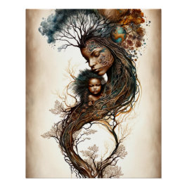 Moeder aarde & kind perfect poster