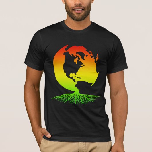 Moeder Aarde met Rasta Roots T-shirt (Voorkant)