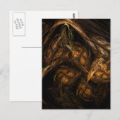 Moeder Aarde Modern Abstracte Kunst Gouden Fractal Briefkaart (Voorkant / Achterkant)
