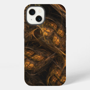 Moeder Aarde Modern Abstracte Kunst Gouden Fractal iPhone 13 Hoesje