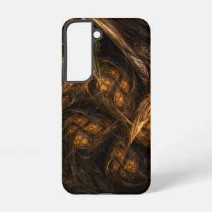 Moeder Aarde Modern Abstracte Kunst Gouden Fractal Samsung Galaxy Hoesje