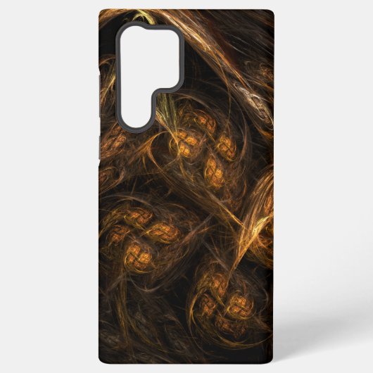 Moeder Aarde Modern Abstracte Kunst Gouden Fractal Samsung Galaxy Hoesje (Achterkant)