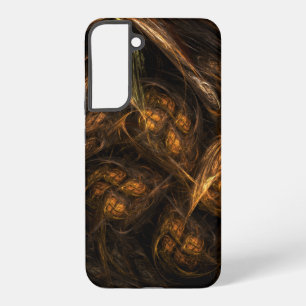 Moeder Aarde Modern Abstracte Kunst Gouden Fractal Samsung Galaxy Hoesje