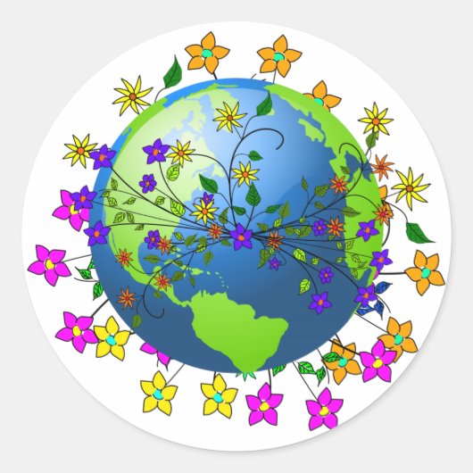 Moeder Aarde Ronde Sticker (Voorkant)