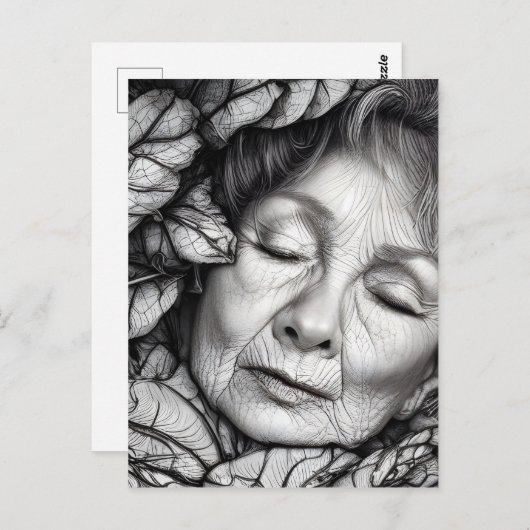 Moeder Aarde slaapt onder de bladeren Briefkaart (Voorkant / Achterkant)
