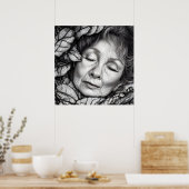 Moeder Aarde slaapt onder de bladeren Poster (Keuken)