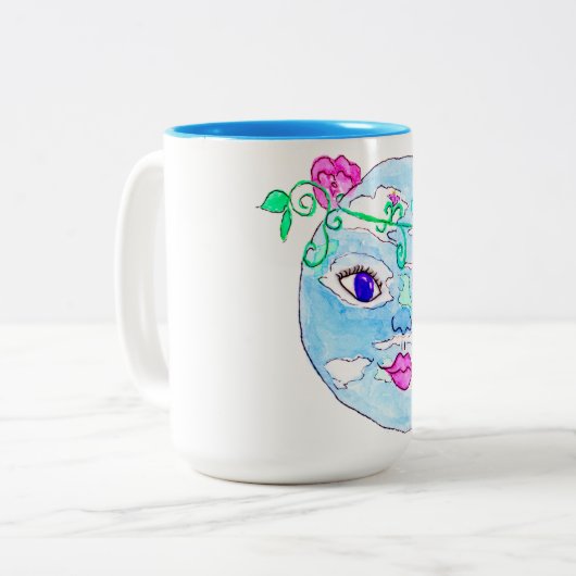 Moeder Aarde Tweekleurige Koffiemok (Voorkant links)