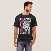 Moeder acroniem Amazing Loving Strong Happy Mother T-shirt (Voorkant volledig)