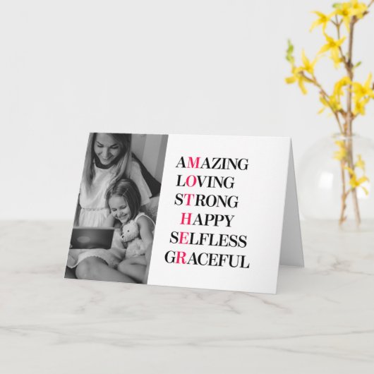 Moeder Acronym Foto Kaart (Gele Bloem)