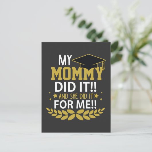 Moeder Afstudeer Familie Waardering Moeder School Briefkaart (Staand voorkant)