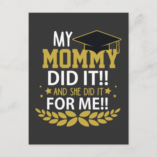 Moeder Afstudeer Familie Waardering Moeder School Briefkaart (Voorkant)