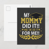 Moeder Afstuderen Familiewaardering Mam School Briefkaart (Voorkant / Achterkant)