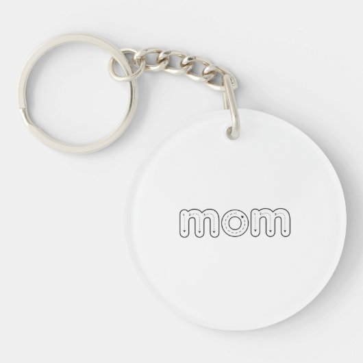 Moeder Alfabet Tracing Moederdag Cadeau Acryl Sleutelhanger (Voorkant)