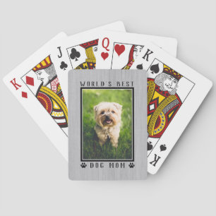 Moeder aller honden ter wereld Pootafdrukken Foto Pokerkaarten
