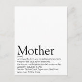 Moeder aller moeders, Moeders definitie Briefkaart (Voorkant)