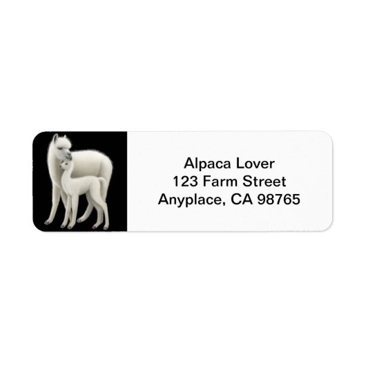Moeder Alpaca en Cria Liefde Etiket (Voorkant)