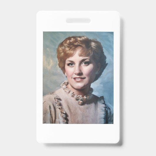 Moeder als computergestileerde olieverfschildering badge (Voorzijde)