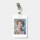 Moeder als computergestileerde olieverfschildering badge (Achterkant met clip)