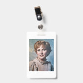 Moeder als computergestileerde olieverfschildering badge (Voorzijde met clip)