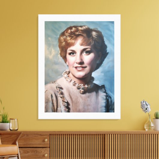 Moeder als computergestileerde olieverfschildering canvas afdruk (Insitu (Woonkamer))