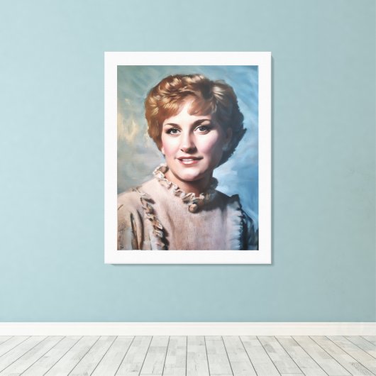 Moeder als computergestileerde olieverfschildering canvas afdruk (Insitu (Houten vloer))
