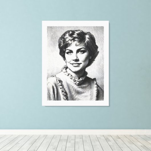 Moeder als computertekening canvas afdruk (Insitu (Houten vloer))