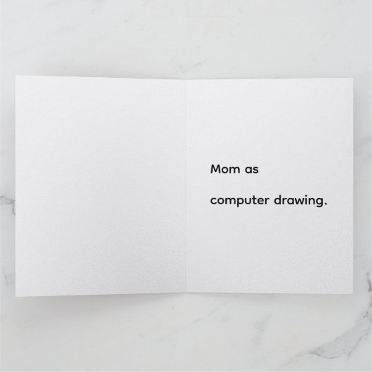 Moeder als computertekening kaart (Binnen)