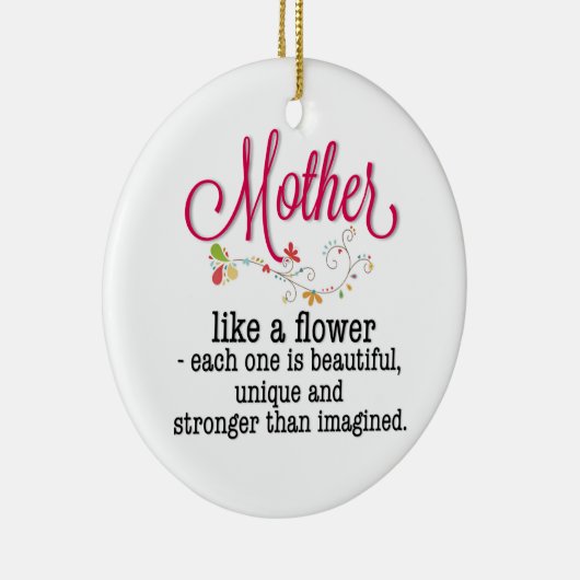 Moeder als een bloem die elk is mooi keramisch ornament (Rechts)