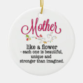 Moeder als een bloem die elk is mooi keramisch ornament (Voorkant)