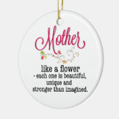 Moeder als een bloem die elk is mooi keramisch ornament (Links)
