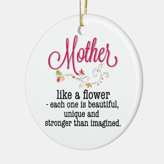 Moeder als een bloem die elk is mooi keramisch ornament (Links)