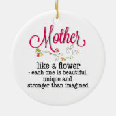 Moeder als een bloem die elk is mooi keramisch ornament (Achterkant)