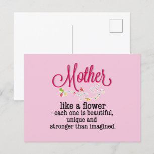 Moeder Als Een Bloem Elke Is Mooi Briefkaart