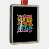 Moeder Amazing Loving Retro Mama Metalen Ornament (Rechts)