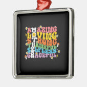 Moeder Amazing Loving Retro Mama Metalen Ornament (Links)