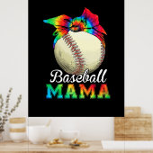 Moeder Art Baseball Mama Birthday Poster (Keuken)