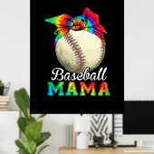 Moeder Art Baseball Mama Birthday Poster (Thuiskantoor)