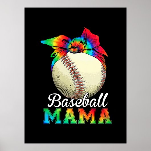 Moeder Art Baseball Mama Birthday Poster (Voorkant)
