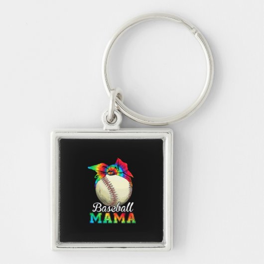 Moeder Art Baseball Mama Birthday Sleutelhanger (Voorkant)
