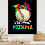 Moeder Art Baseball Momma Birthday Poster (Keuken)