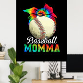 Moeder Art Baseball Momma Birthday Poster (Thuiskantoor)