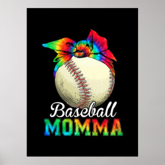 Moeder Art Baseball Momma Birthday Poster