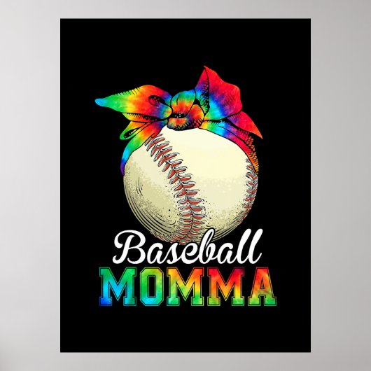 Moeder Art Baseball Momma Birthday Poster (Voorkant)