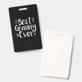 Moeder Art Best Granny Ever Badge (Voor- en achterkant)