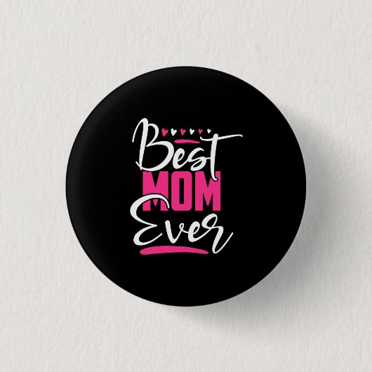 Moeder Art Best Mam Ever Ronde Button 3,2 Cm (Voorkant)