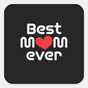 Moeder Art Best Mam Ever Vierkante Sticker