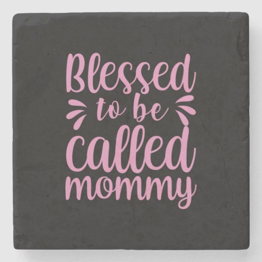 Moeder Art Blessed heet mama Stenen Onderzetter (Voorkant)