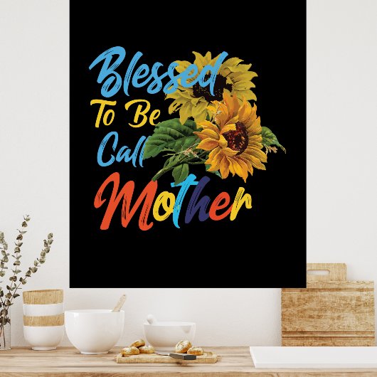 Moeder Art Blessed noemt moeder Poster (Keuken)