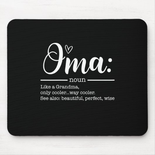 Moeder Art Cute Oma Definition Birthday Muismat (Voorkant)